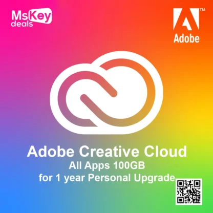 Adobe Creative Cloud All Apps 100GB for 1 year Personal Upgrade